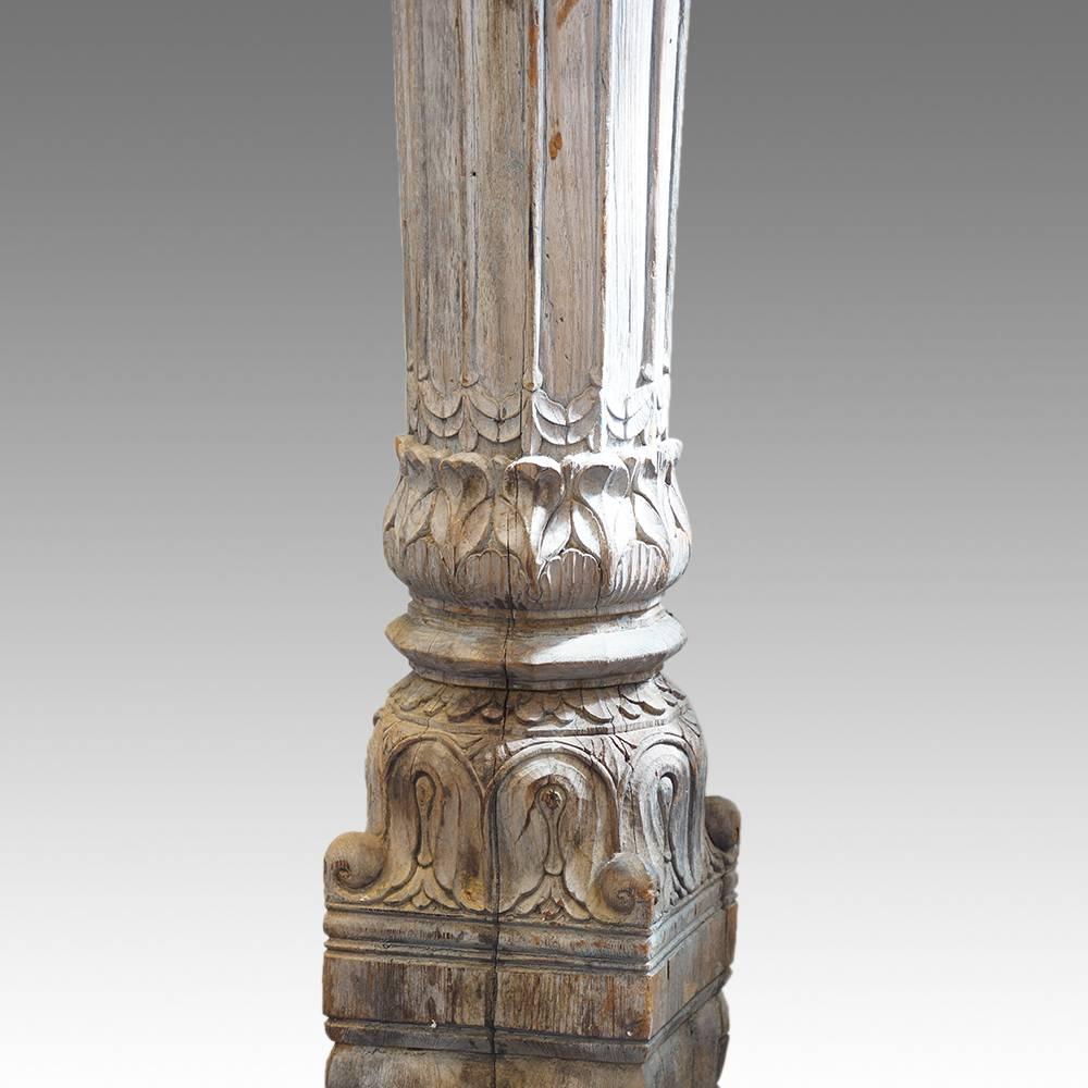 Indian Antique Carved Teak Columns