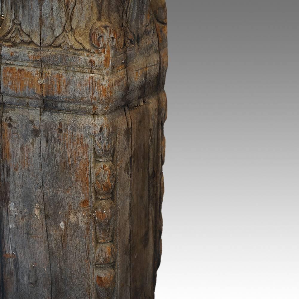 Antique Carved Teak Columns 1