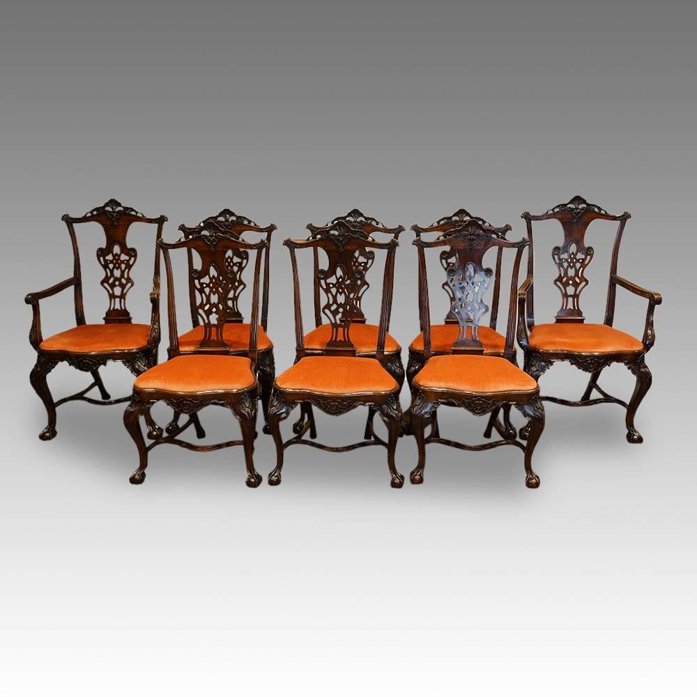 Set of Eight Antique Portugese Dining Chairs 3