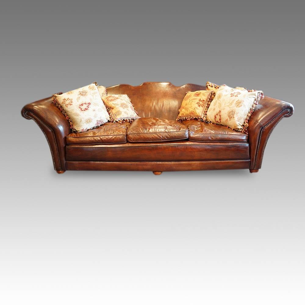 Edwardian Country House Leather Sofa 2