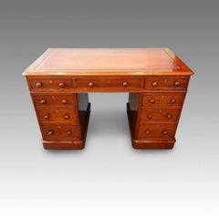 Victorian Walnut Pedestal Desk