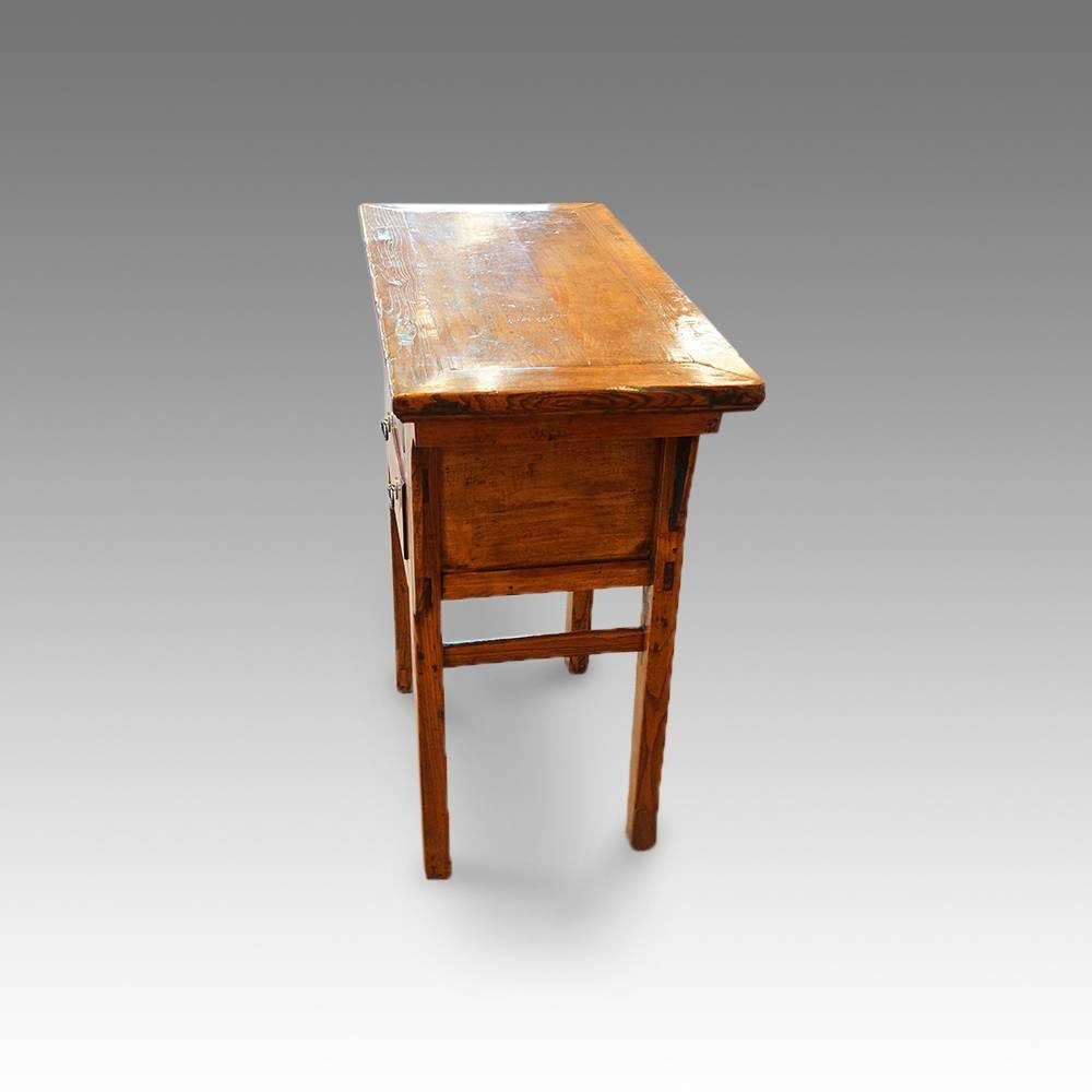 19th Century Chinese Elm Hall Table