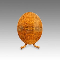 Victorian Burr Walnut Oval Dining Table
