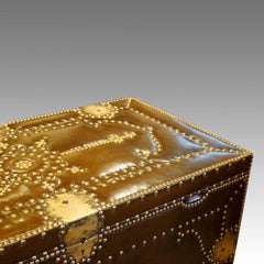Brass and Leather Bound Chest in the Regency Manner