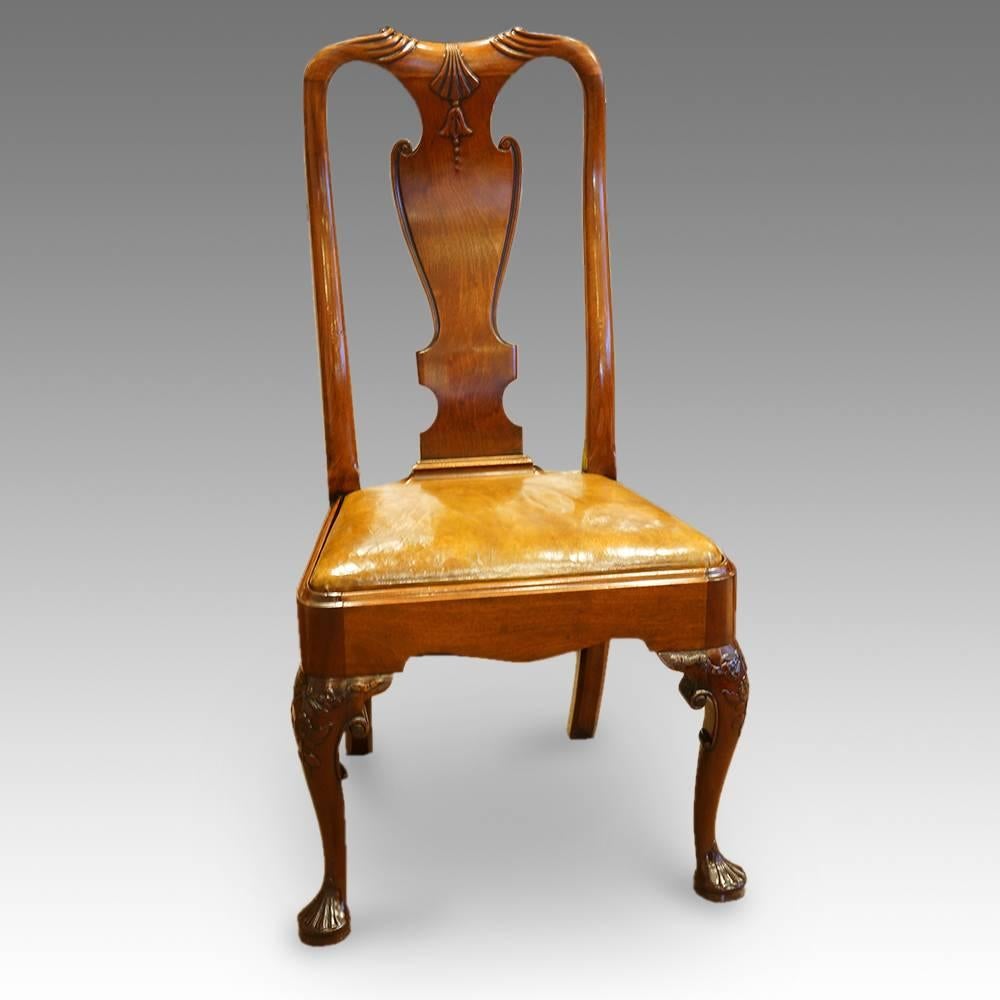 George I Set of Eight Mahogany Victorian Dining Chairs in the Georgian Style