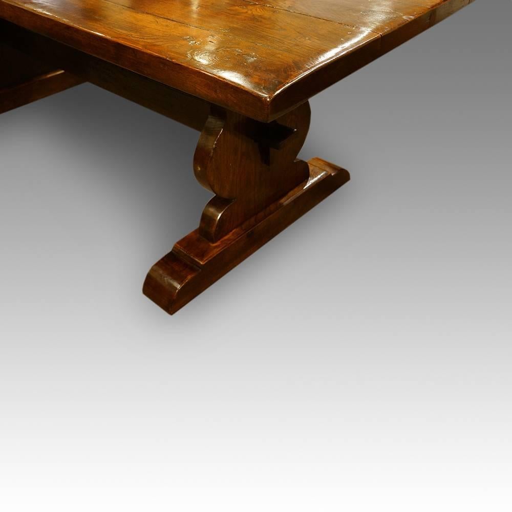 English Large Oak Refectory Dining Table