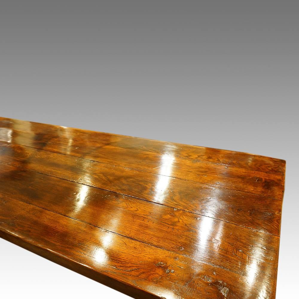 Early 20th Century Large Oak Refectory Dining Table
