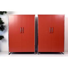 1930s Lacquered Pair of Modernist Wardrobes Prague