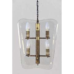 1940s Cut-Glass Pendant Lamp by Fontana Arte, Italy