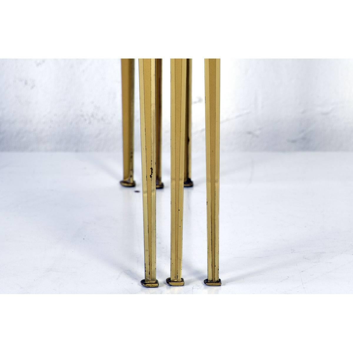 Brass Elegant Nest of Tables Vereinigte Werkstätten München, 1955 For Sale