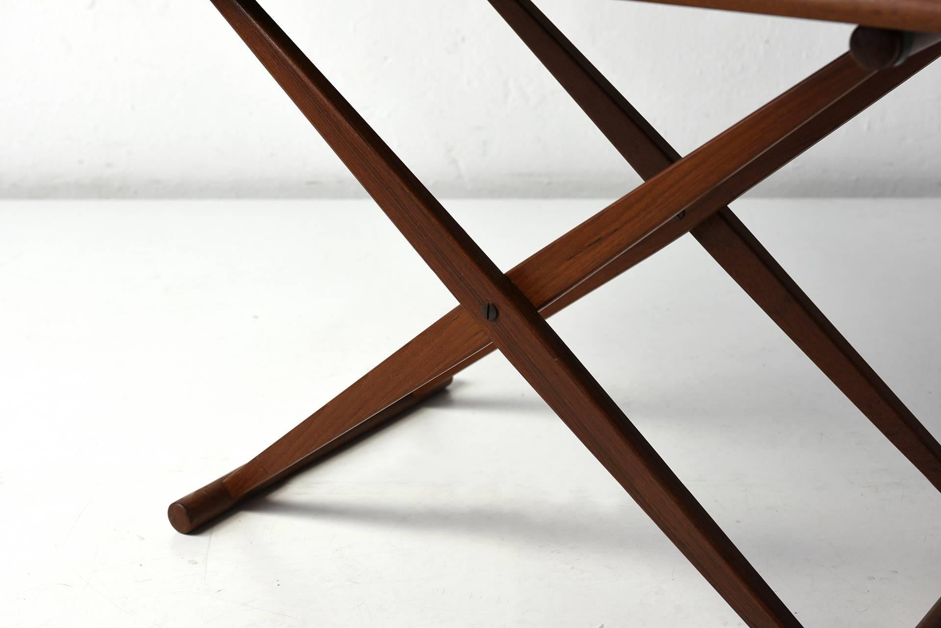 Oiled Small Danish Folding Table Teak, 1960s For Sale