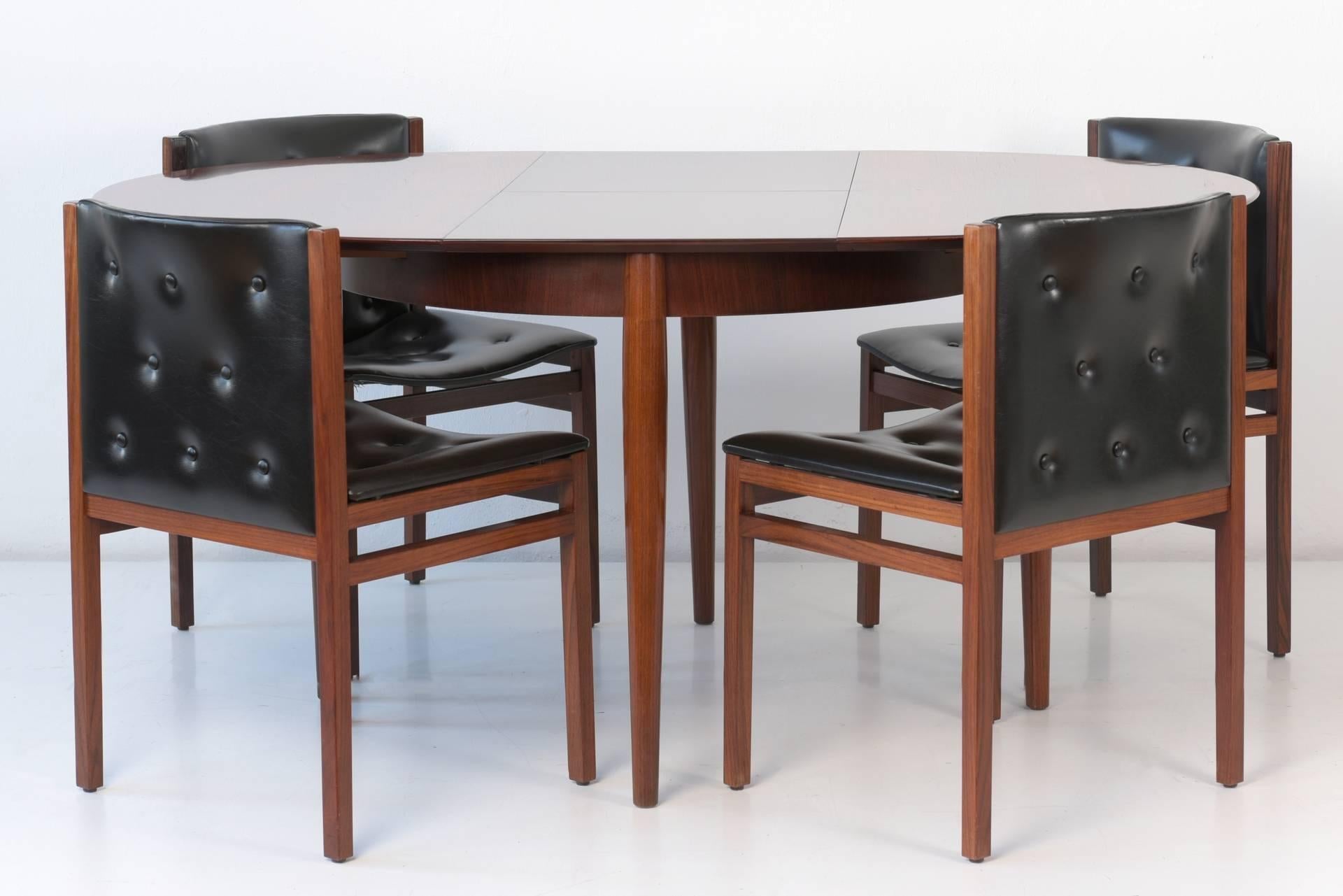 Mid-20th Century Extendable Rosewood Table by Lübke, Germany, 1960 For Sale