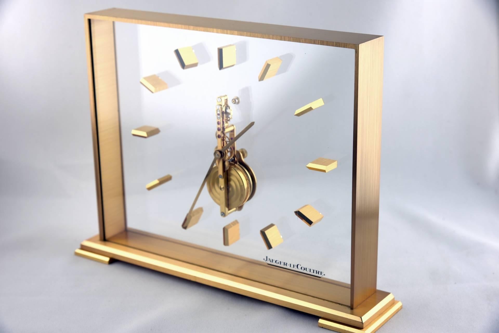 Table Clock Jaeger-LeCoultre, Switzerland, 1970  In Good Condition For Sale In Berlin, DE