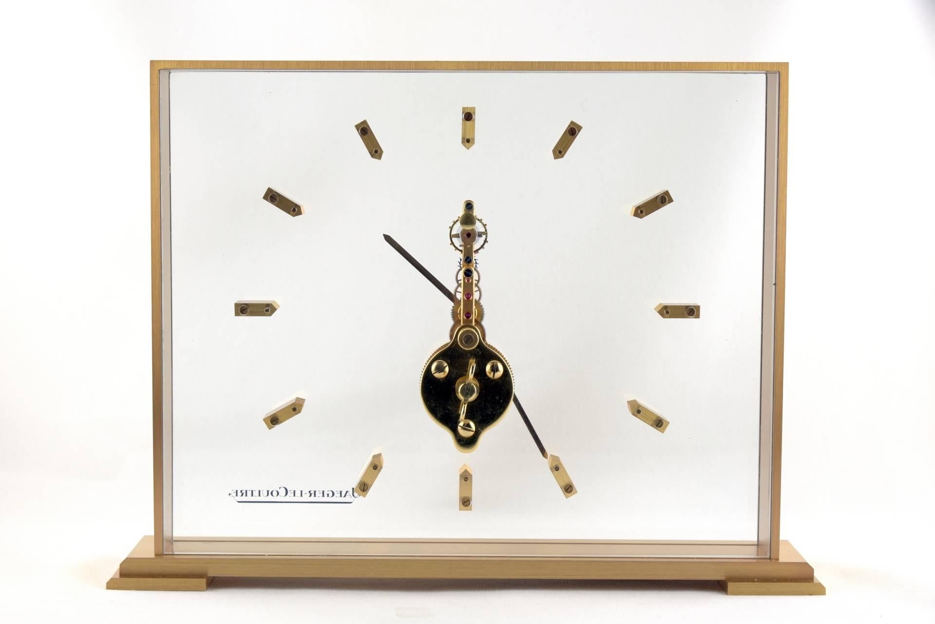 International Style Table Clock Jaeger-LeCoultre, Switzerland, 1970  For Sale
