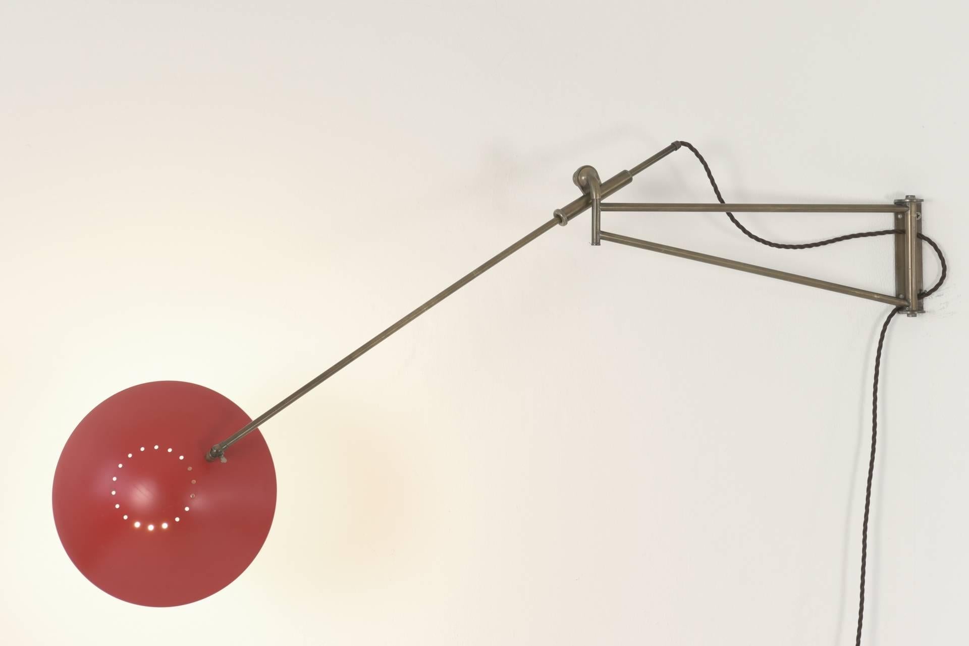 Italian Adjustable Wall Lamp, Italy, 1950 For Sale