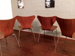 3107 Butterfly Teak and Plywood Chairs by Arne Jacobsen for Fritz Hansen