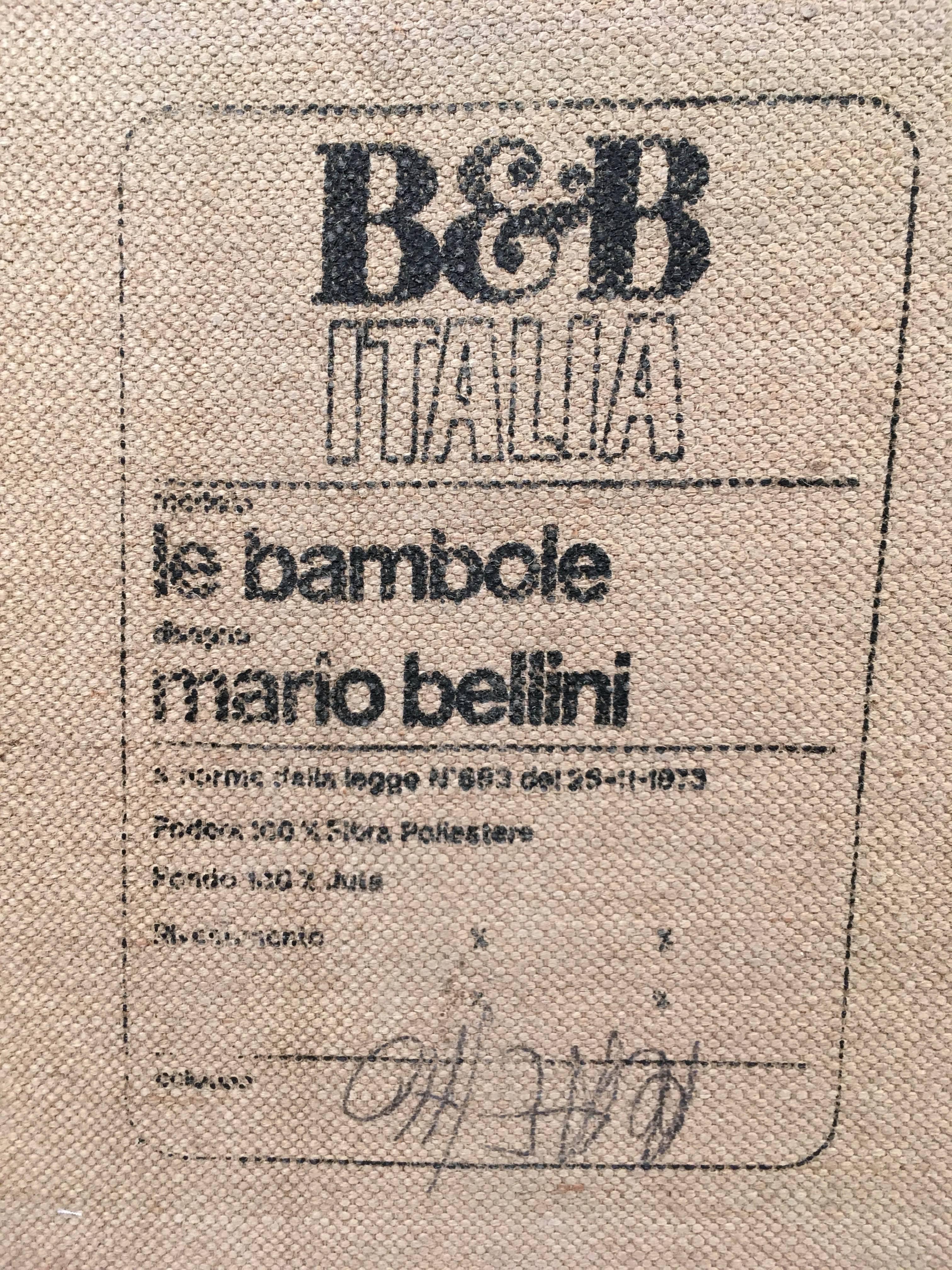 Vintage Le Bambole Leather Sofa by Mario Bellini for B&B Italia, 1970s 4