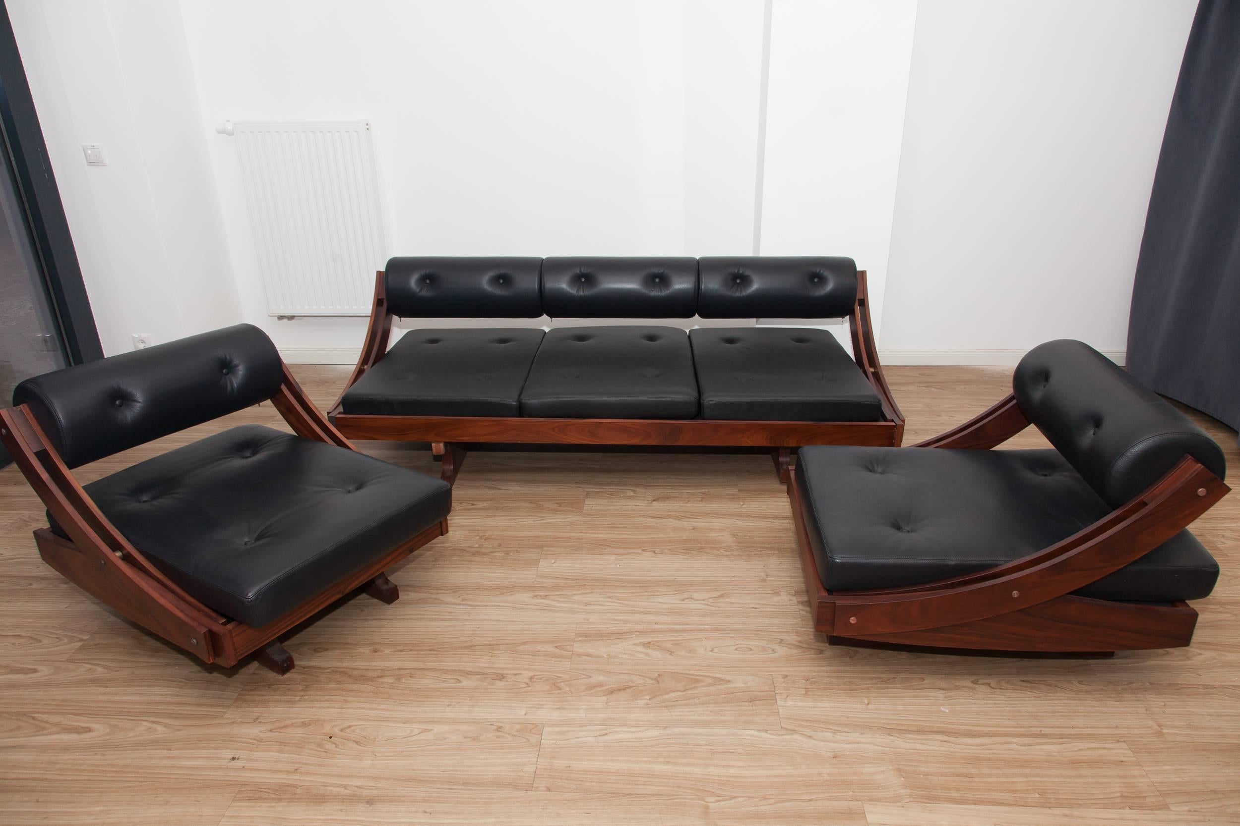 Vintage Sofa with Two Armchairs by Gianni Songia for Sormani In Excellent Condition For Sale In Berlin, DE