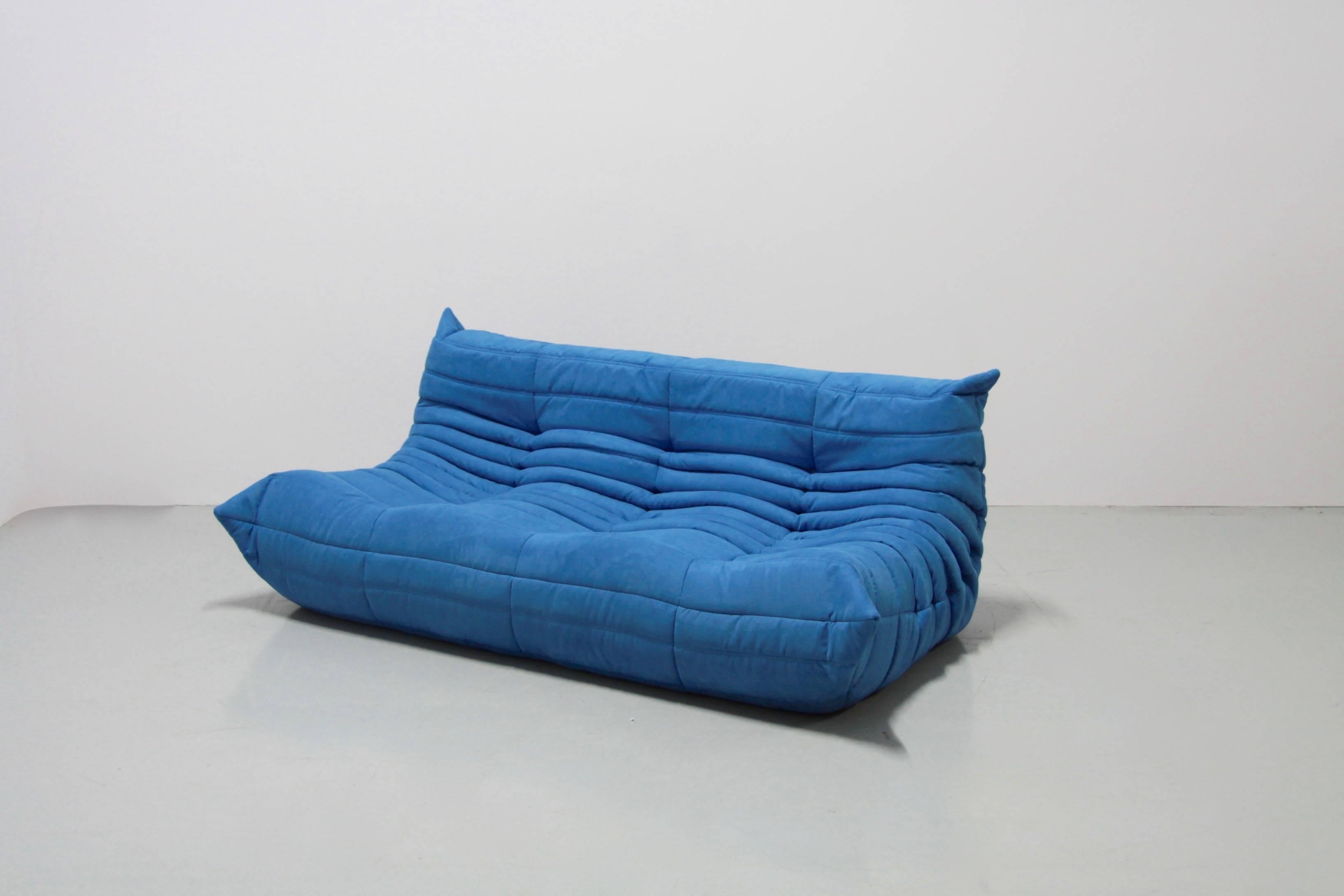 Vintage Turquoise Togo Set by Michel Ducaroy for Ligne Roset, 1970s In Excellent Condition In Berlin, DE