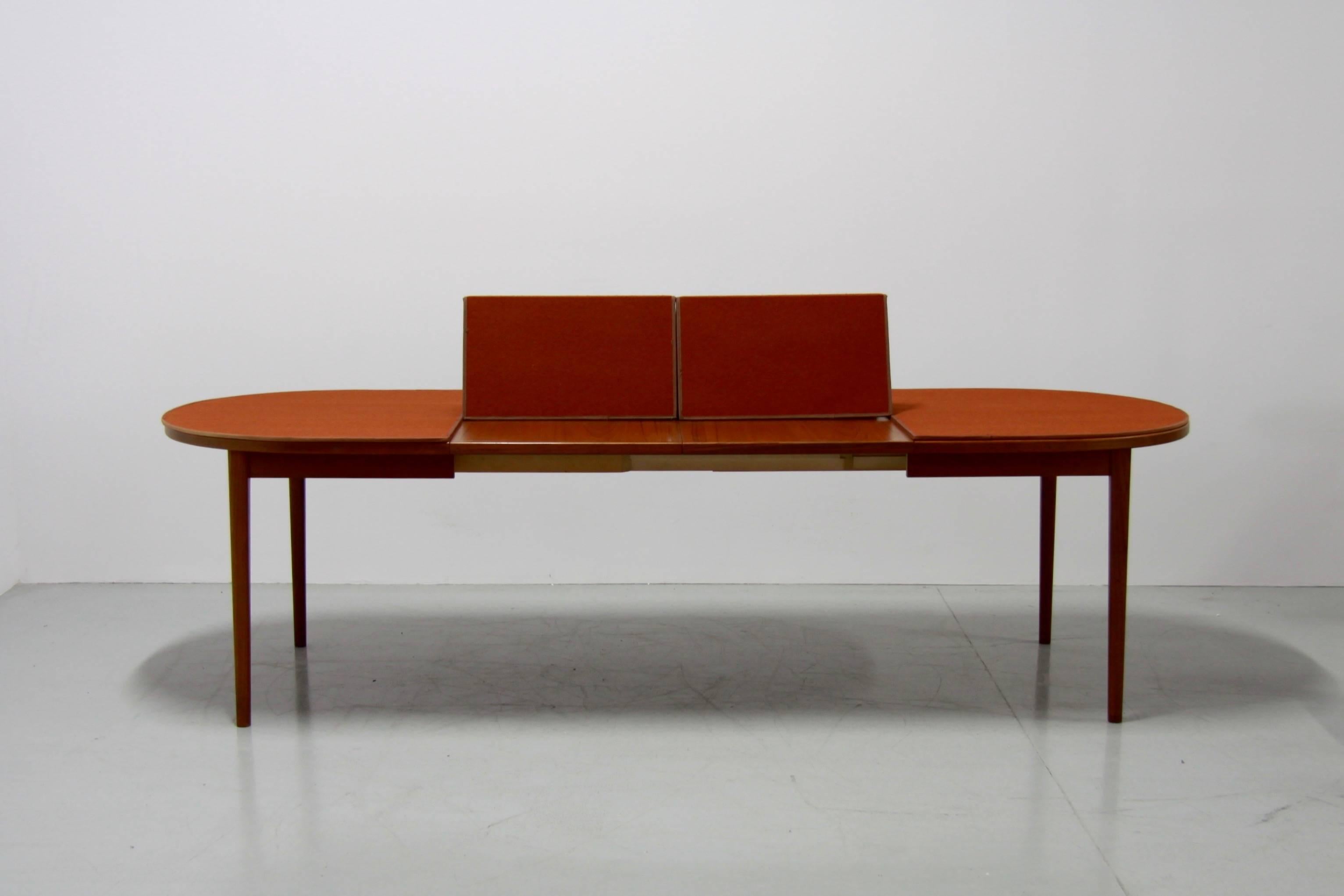 Swedish Vintage Double Extendable Teak Dining Table by Nils Jonsson for Troeds For Sale