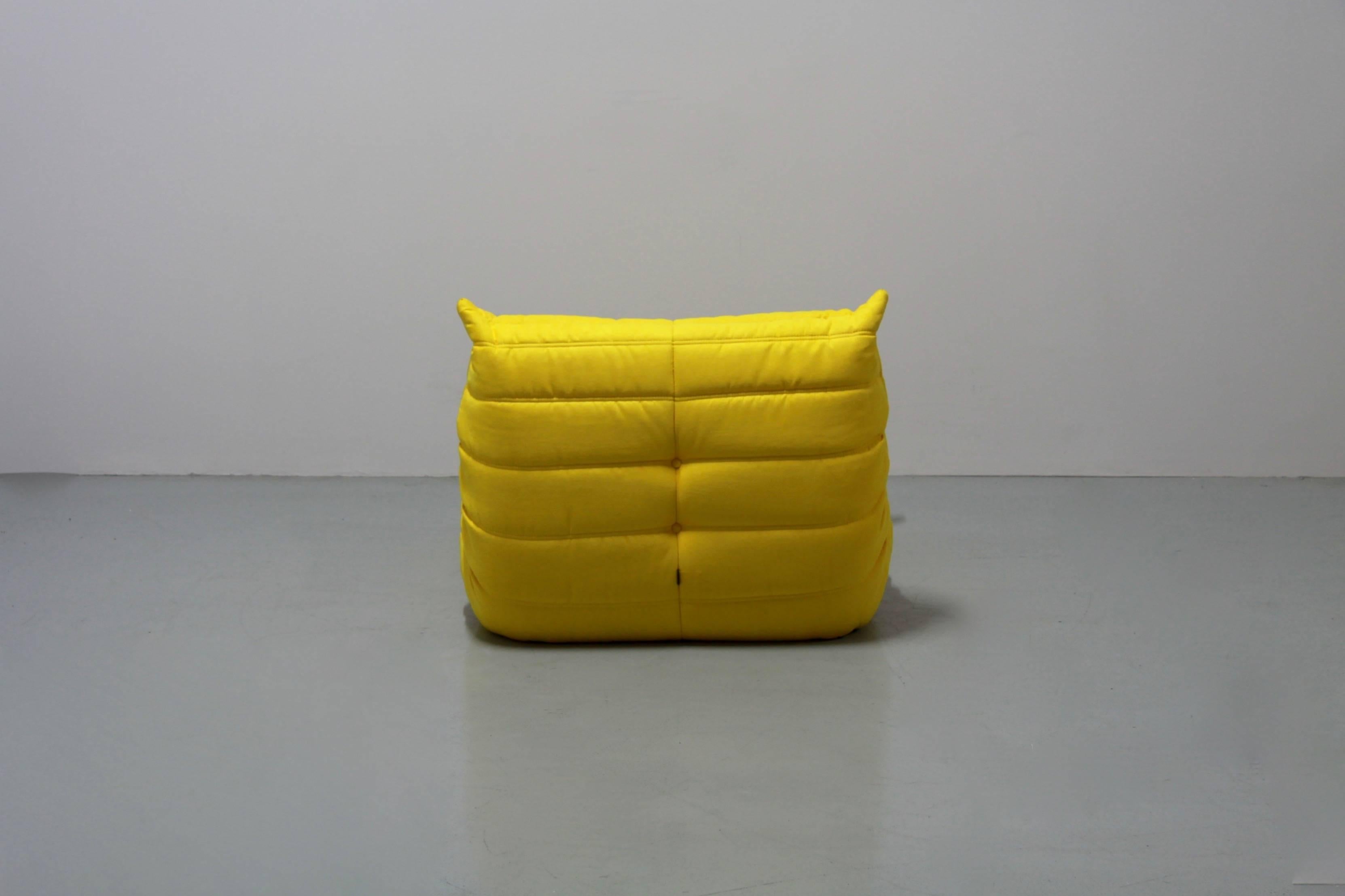 Vintage Yellow Microfibre Togo Sofa Set by Michel Ducaroy for Ligne Roset, 1970s 1