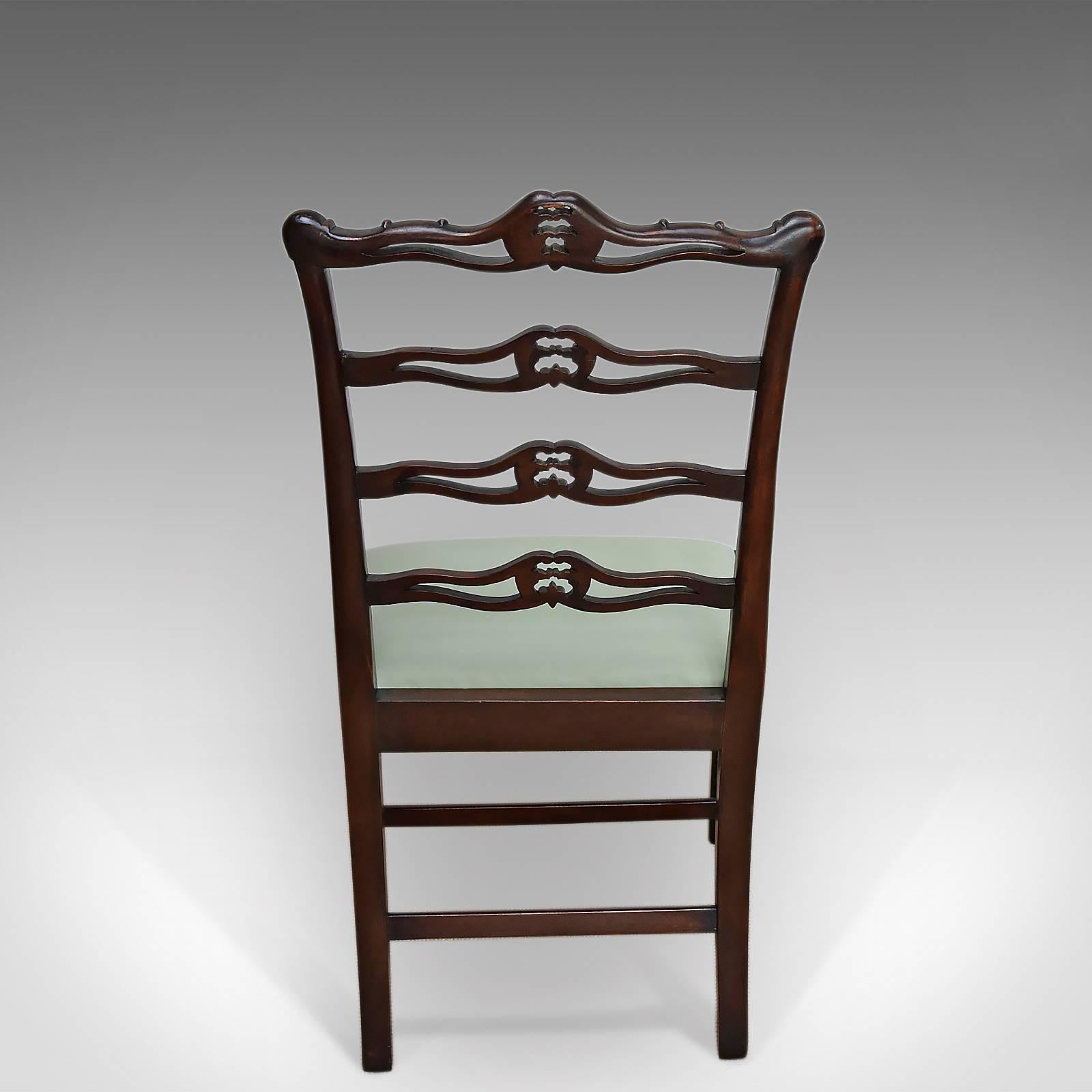 Mahogany 19th Century Antique Dining Chairs, Set of Six, Victorian Chippendale Revival