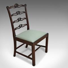 19th Century Antique Dining Chairs, Set of Six, Victorian Chippendale Revival