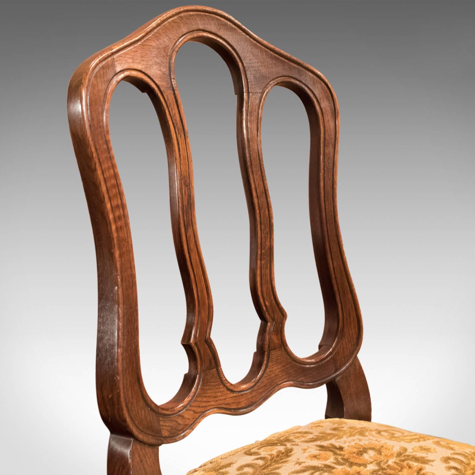 Set of Six Antique French Dining Chairs, Country Oak, circa 1900 1