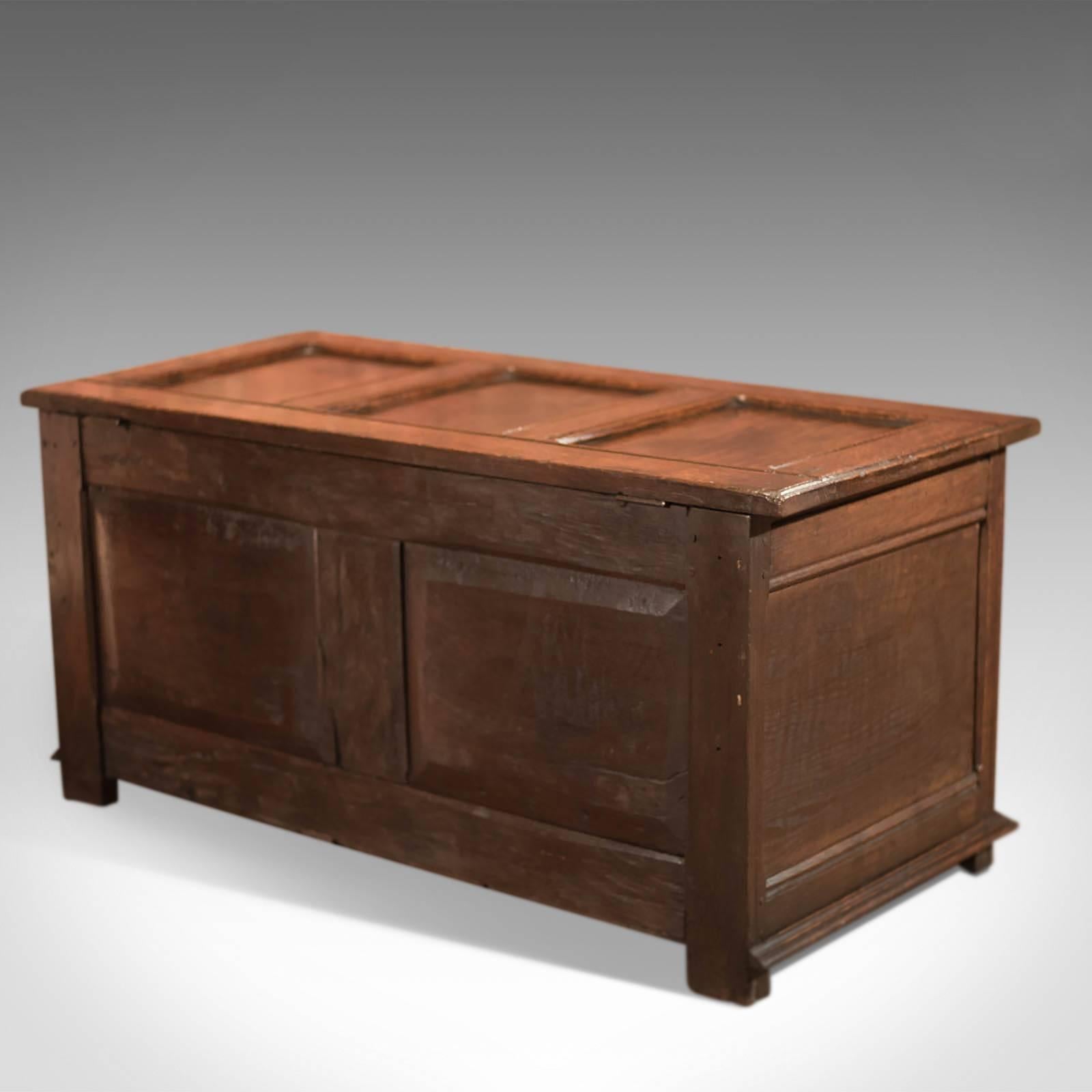 Georgian 18th Century Antique Coffer, English Oak Furniture