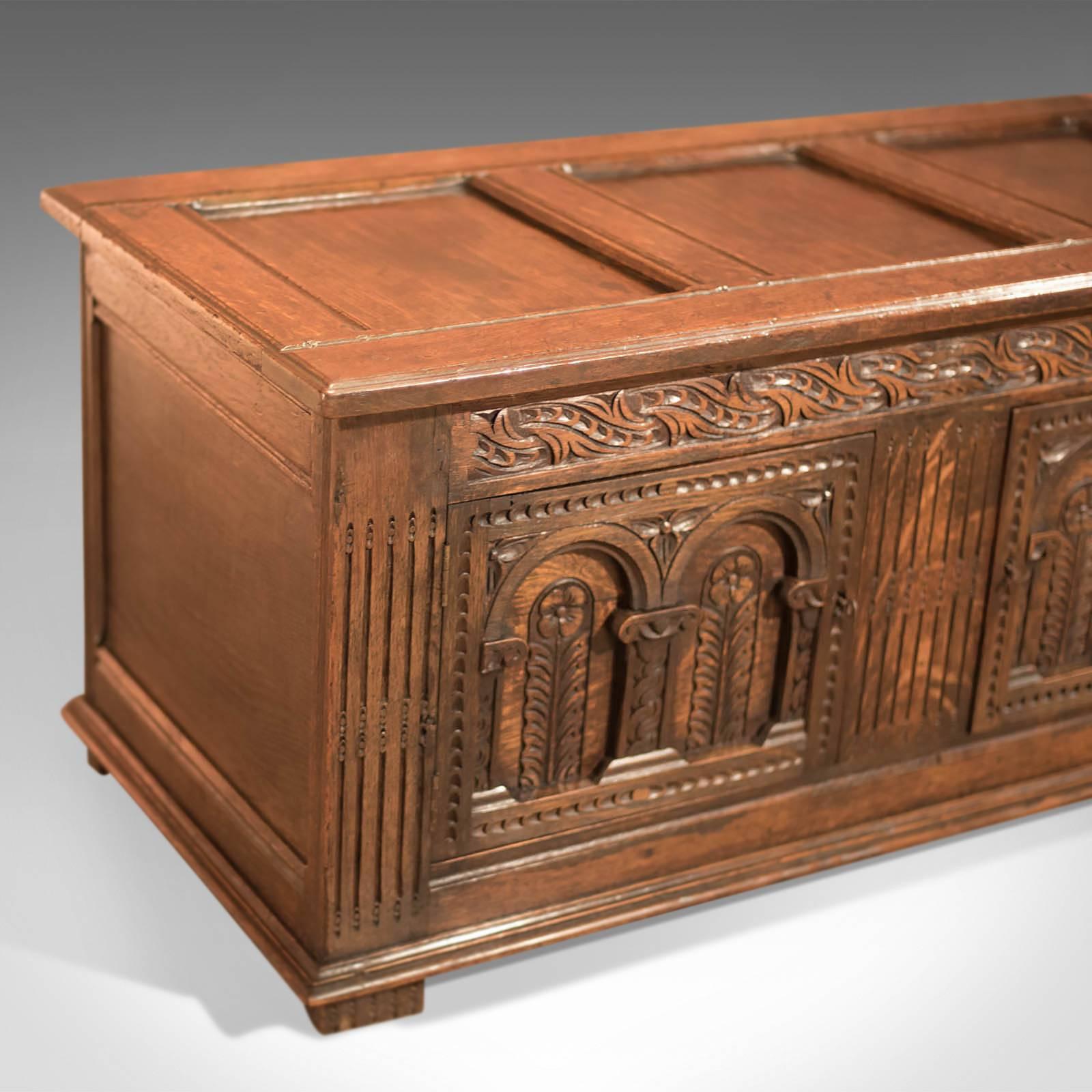 18th Century and Earlier 18th Century Antique Coffer, English Oak Furniture