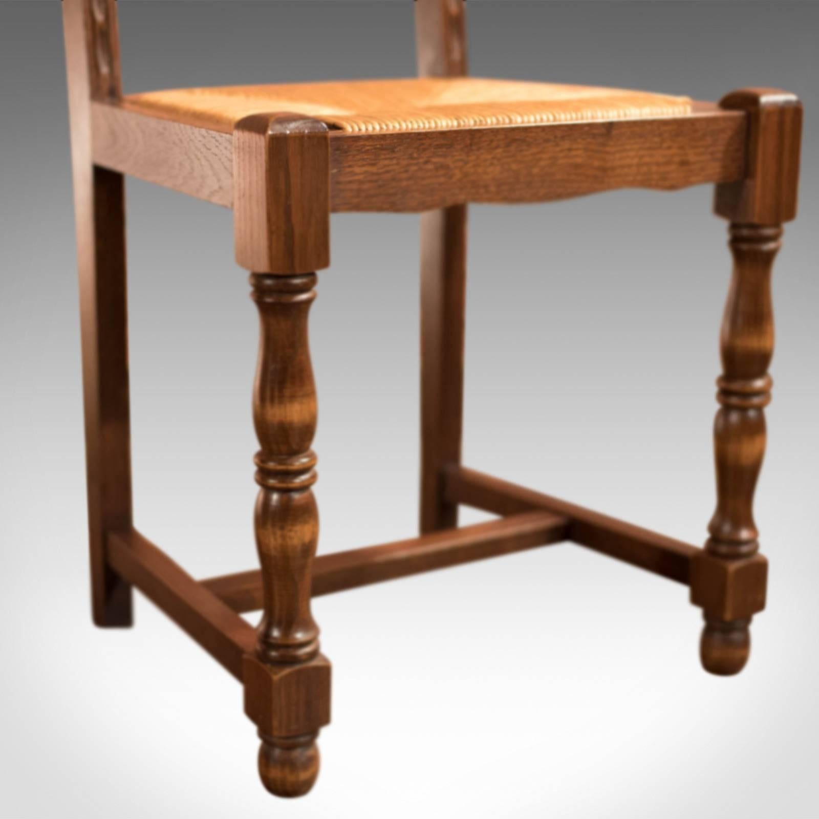 Rush Edwardian Set of Six Antique Dining Chairs, circa 1910