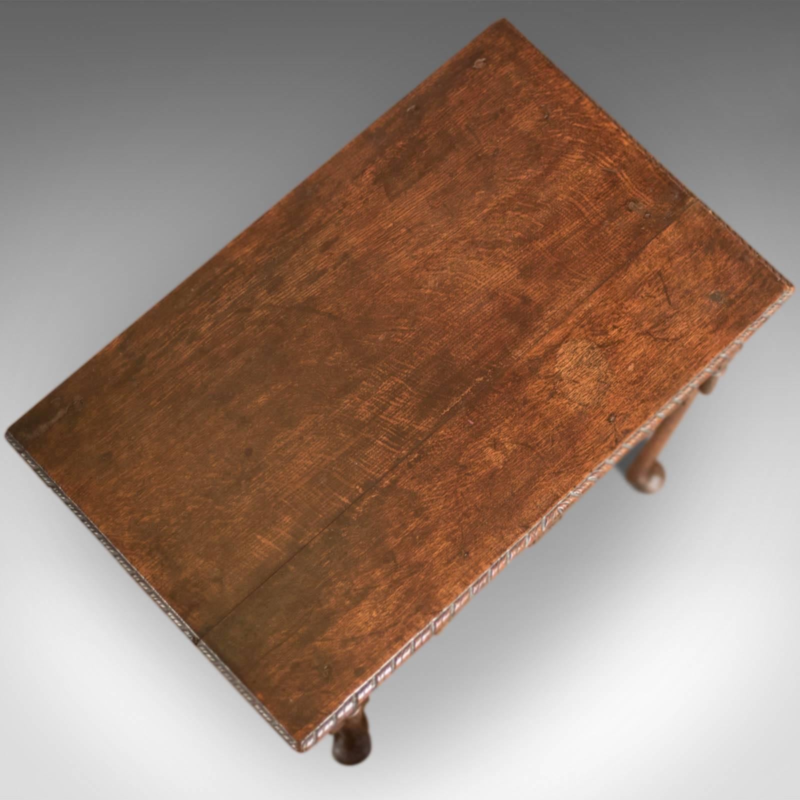 British Antique Lowboy, Georgian Oak Table, circa 1750