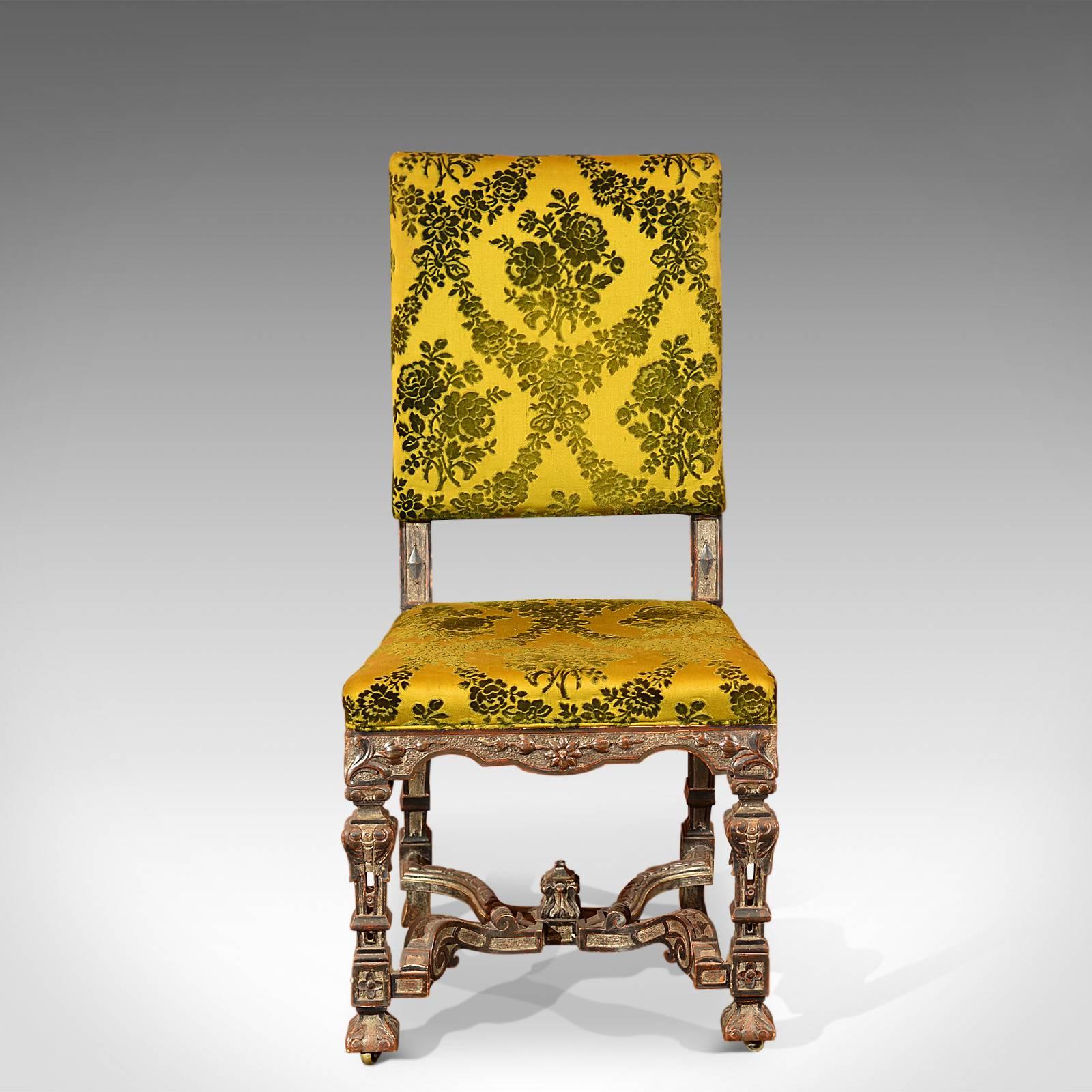 Gothic Revival Antique Side Chair, French, 19th Century
