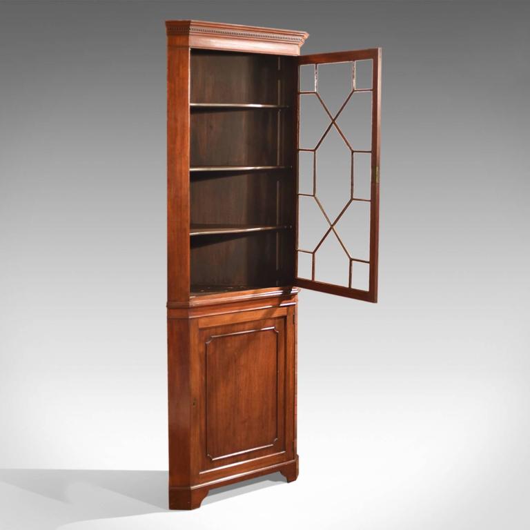 Edwardian Tall Glazed Antique Corner Cabinet, Circa 1910 For Sale At Georgian Edwardian Tall Glazed Antique Corner Cabinet, circa 1910 For Sale - Edwardian Tall Glazed Antique Corner Cabinet, Circa 1910 For Sale At