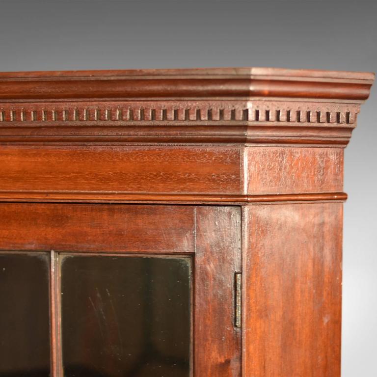 Edwardian Tall Glazed Antique Corner Cabinet, circa 1910