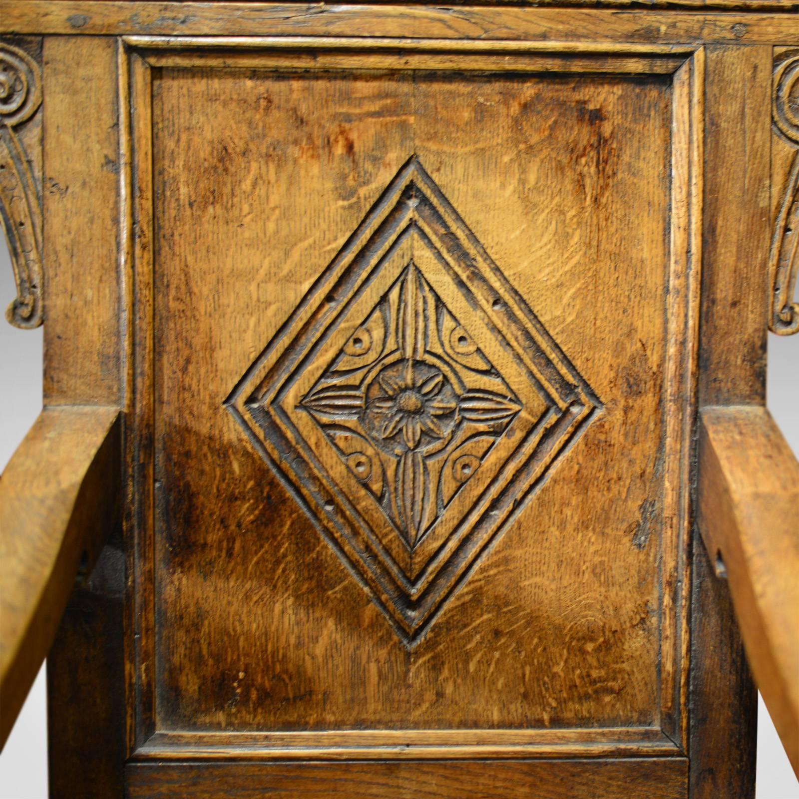 Antique Pair of Hall Chairs, 19th Century, Baronial 2