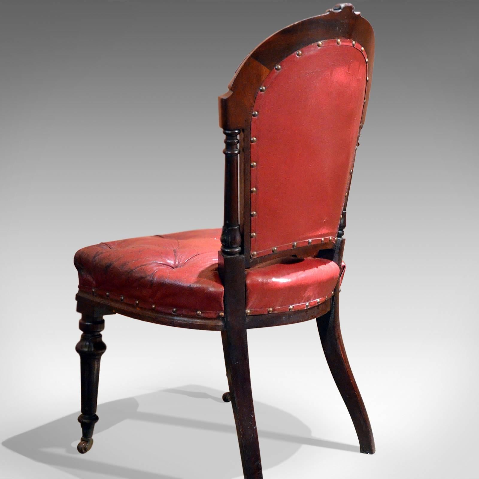 Regency Red Leather Antique Library Chair, circa 1830 In Good Condition In Hele, Devon, GB