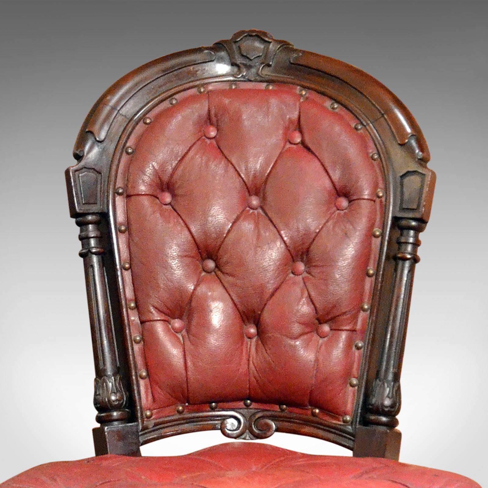 19th Century Regency Red Leather Antique Library Chair, circa 1830