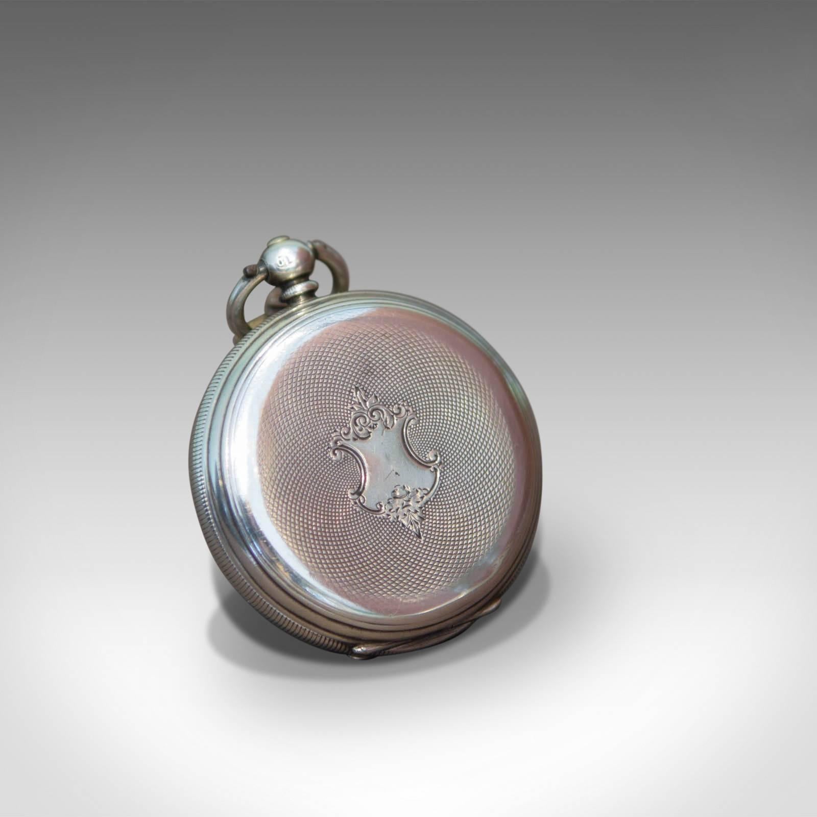 Victorian Antique Pocket Watch, Silver Cased Chester, 1884