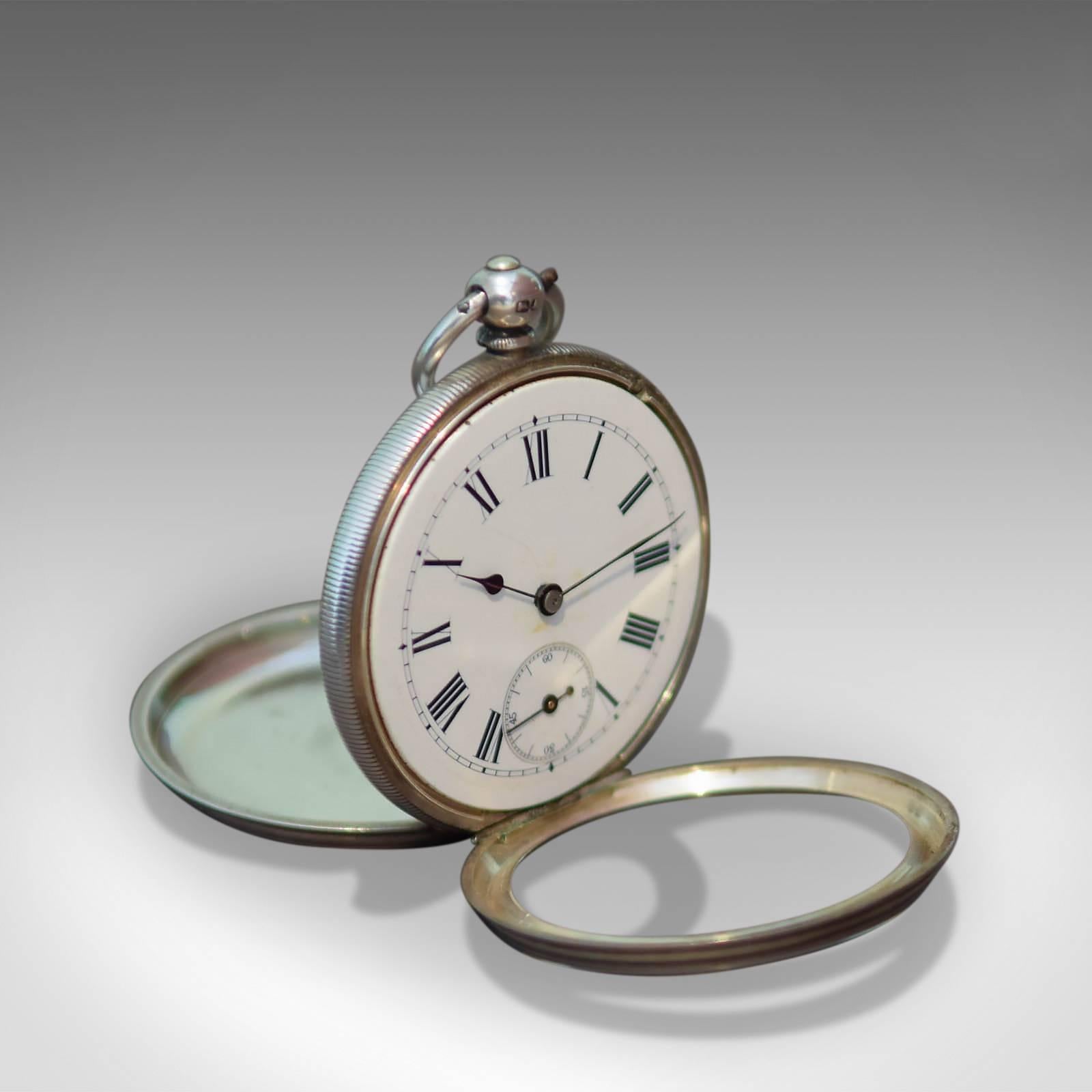British Antique Pocket Watch, Silver Cased Chester, 1884