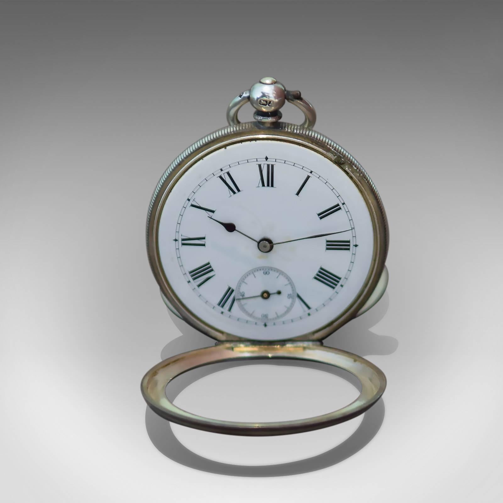 Antique Pocket Watch, Silver Cased Chester, 1884 In Good Condition In Hele, Devon, GB