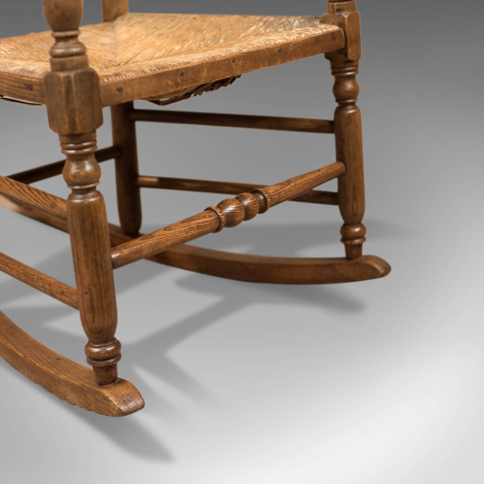 Antique Rocking Chair, Georgian Oak and Ash 3