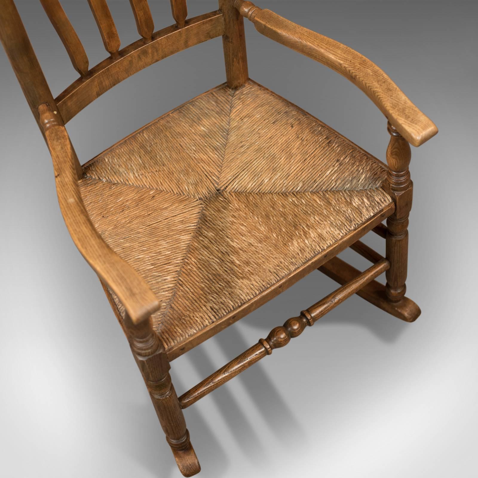 Antique Rocking Chair, Georgian Oak and Ash 2