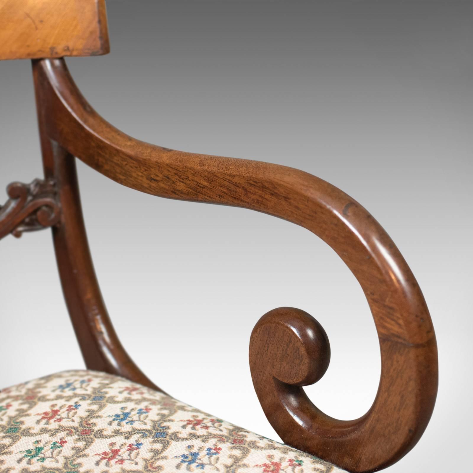 Antique Scroll Armchair, Regency Mahogany, circa 1830 3