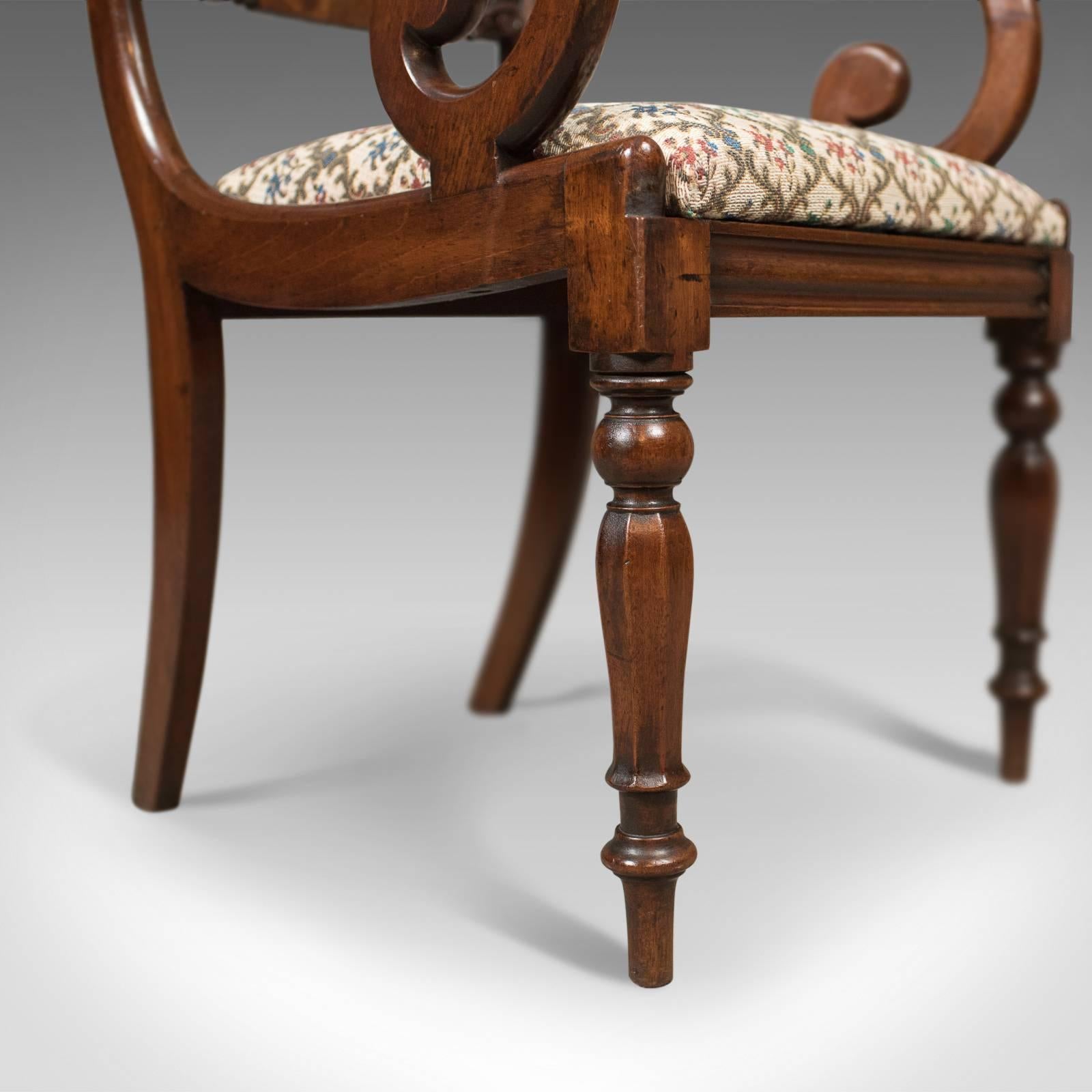 Antique Scroll Armchair, Regency Mahogany, circa 1830 4