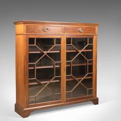 Antique Glazed Bookcase, Edwardian Display Cabinet, circa 1910