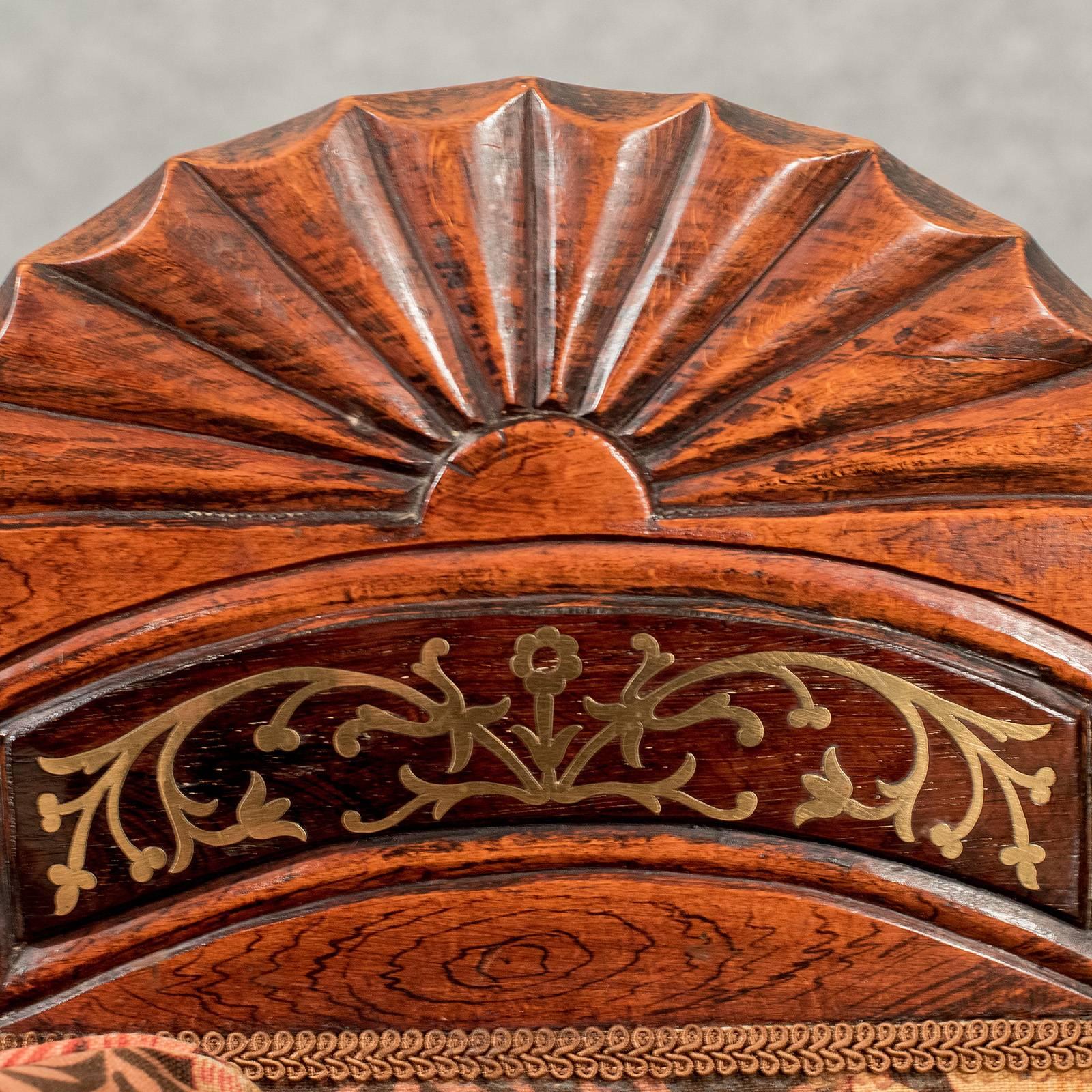 Settee Regency Period Scroll End Sofa Rosewood Brass Inlay, English, circa 1820 3