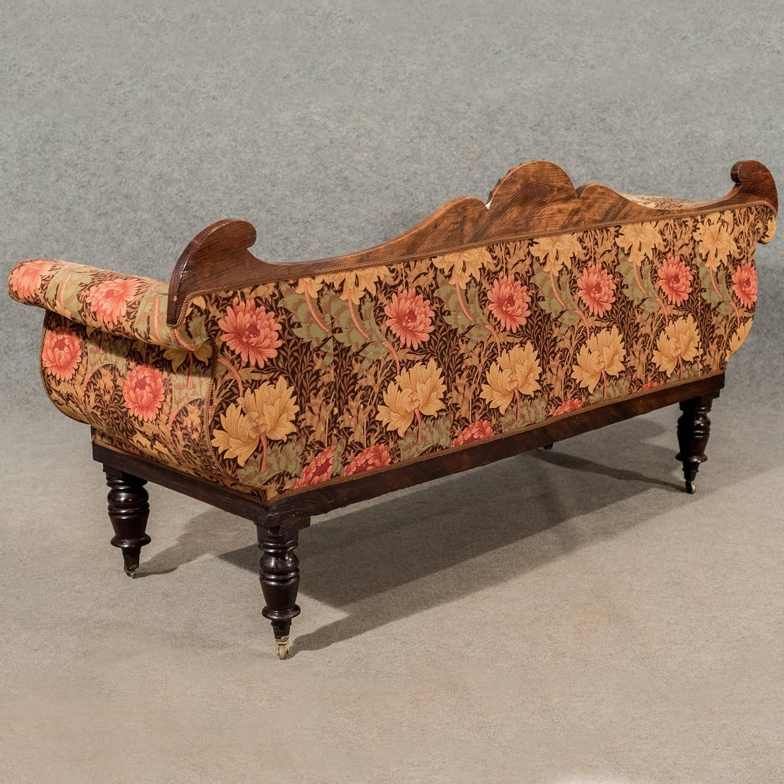 Settee Regency Period Scroll End Sofa Rosewood Brass Inlay, English, circa 1820 4