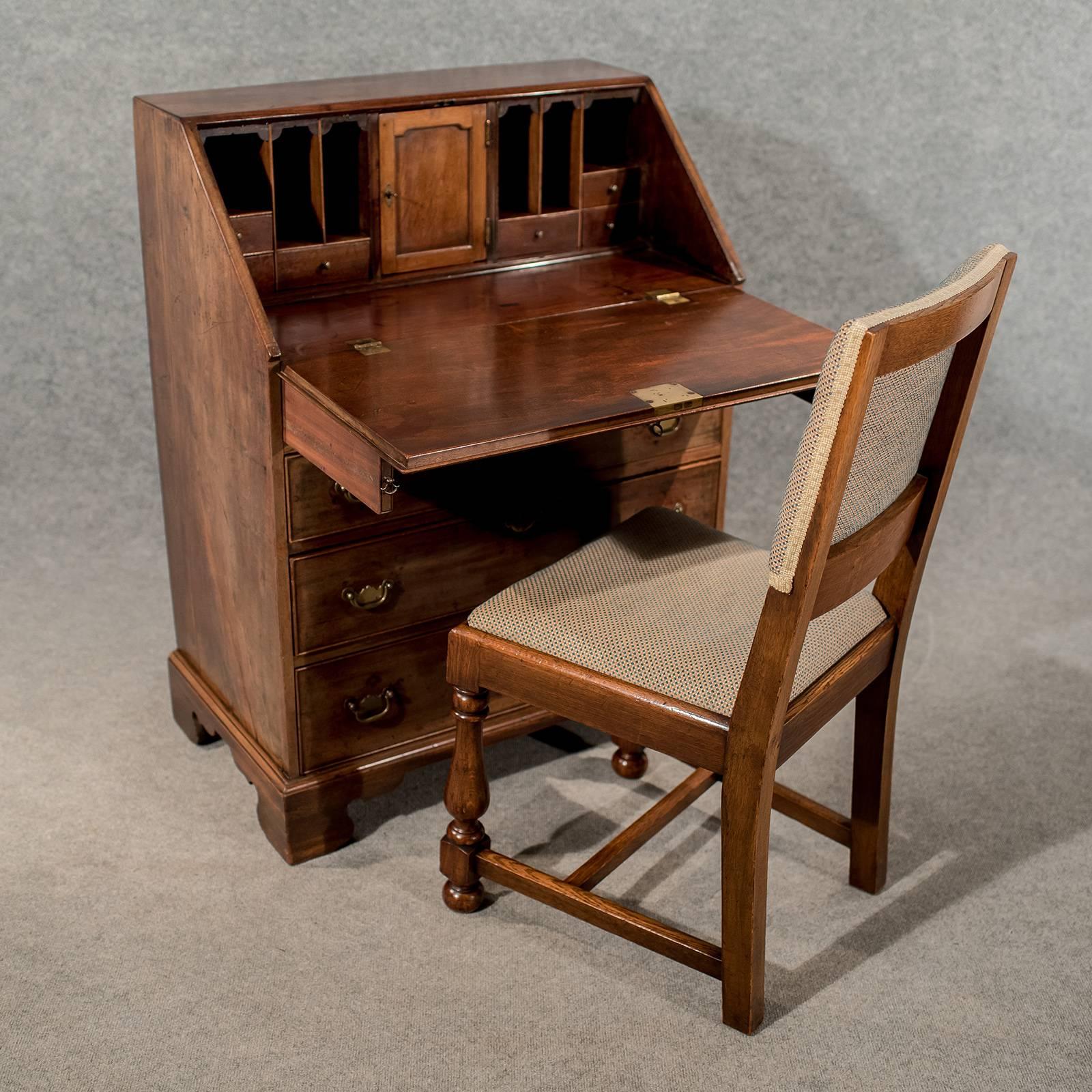 Great Britain (UK) Antique Writing Desk Bureau Chest English Georgian Mahogany Quality, circa 1800