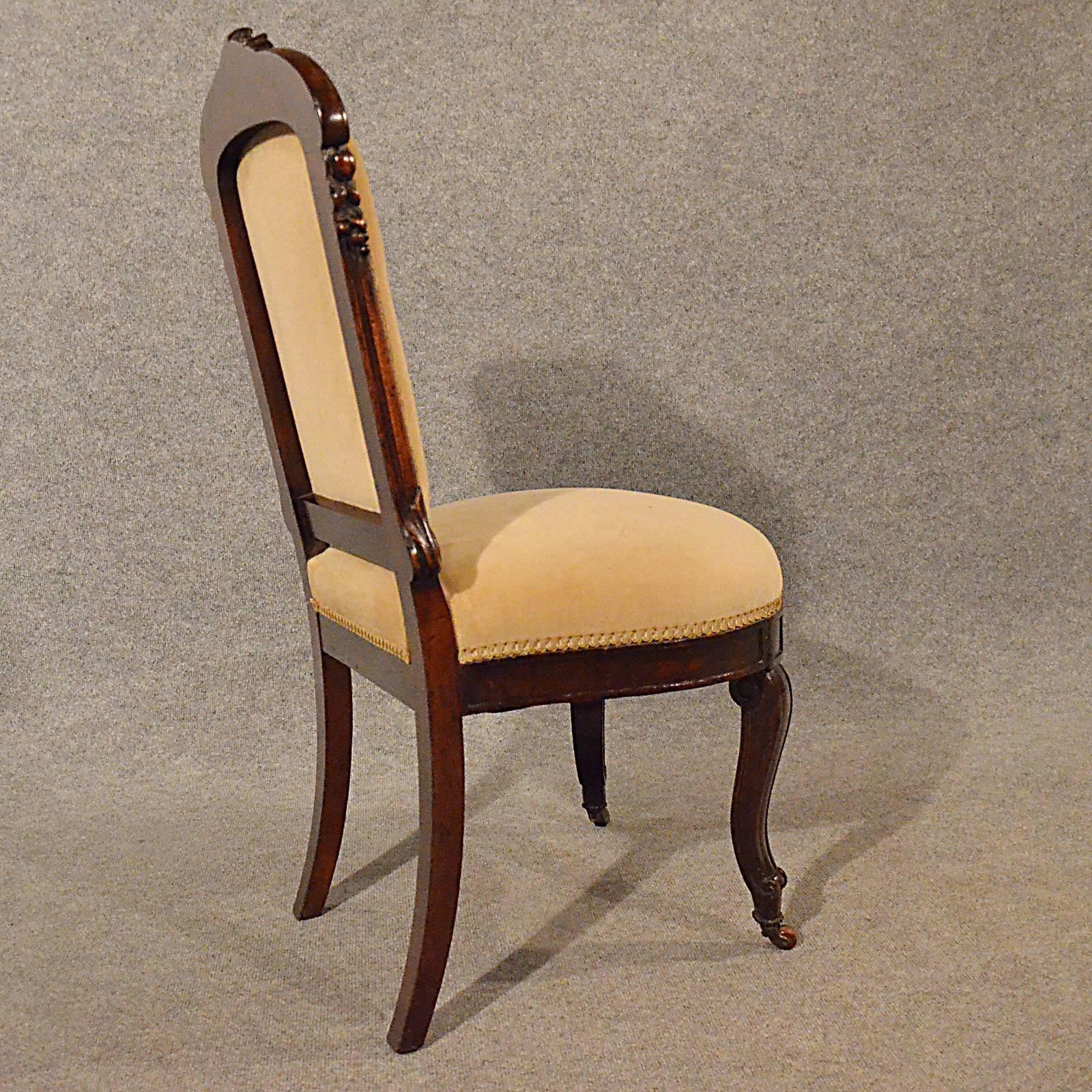 Antique Dining Chairs, Set of Four English Victorian Mahogany, circa 1890 4